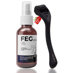 Pack of 2 FEG Hair Growth Spray Plus Derma Roller, Suitable For Both Men and Women