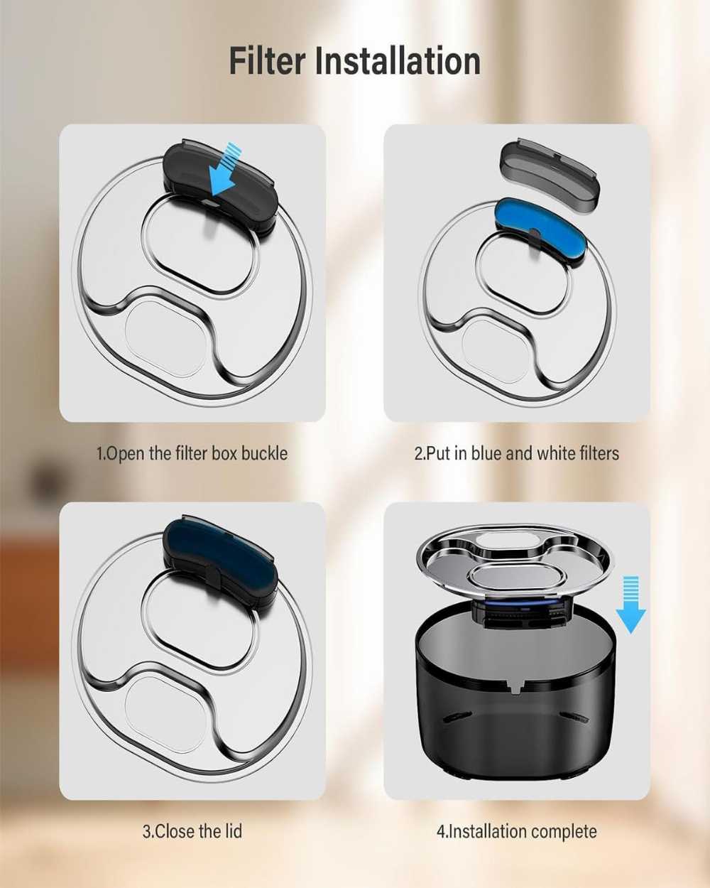 8PCS Cat Water Fountain Filter
