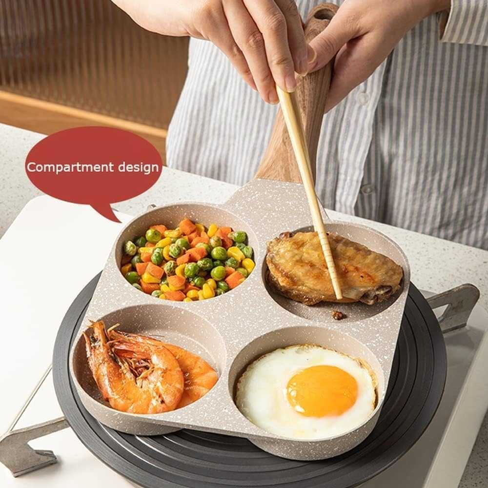 4-Hole Household Nonstick Frying Pan