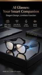 AI Smart Glasses with 8MP Camera