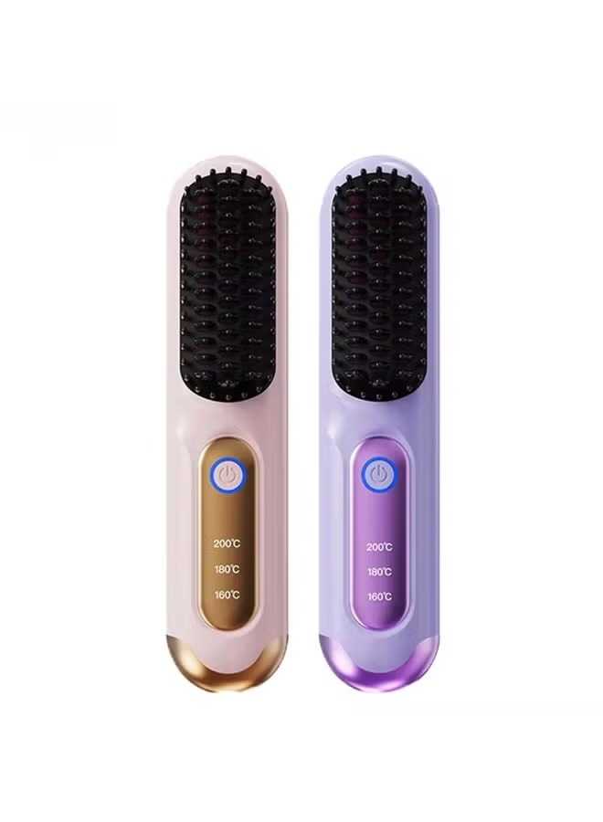 Portable Cordless Hair Straightener Brush