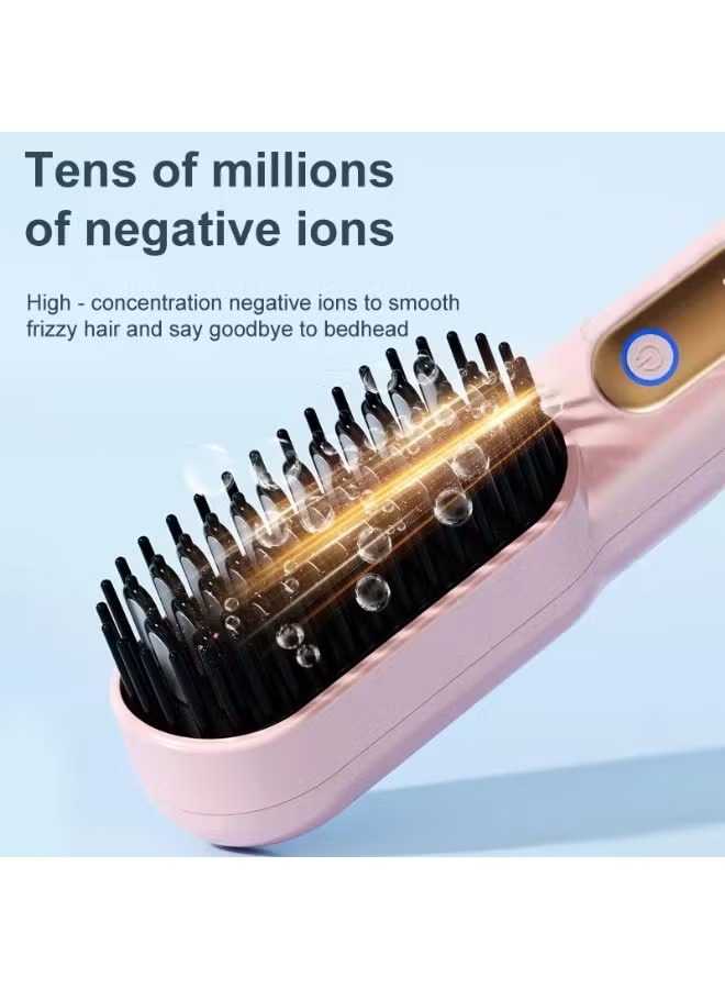 Portable Cordless Hair Straightener Brush