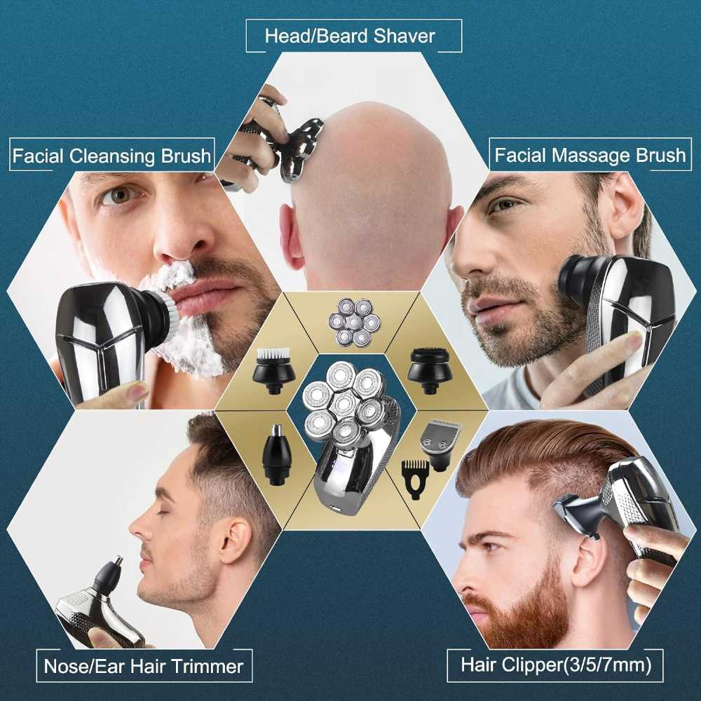 Cordless Bald Head Shaver for Men 7D