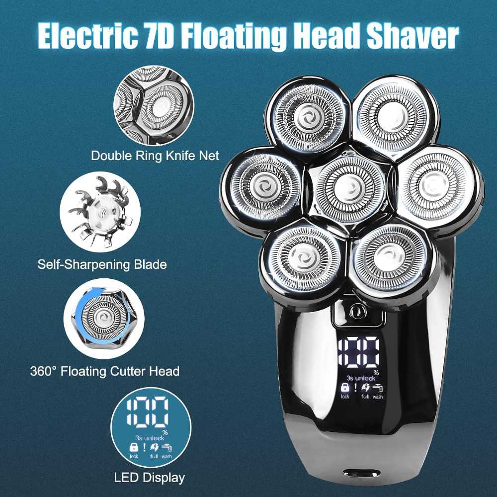 Cordless Bald Head Shaver for Men 7D
